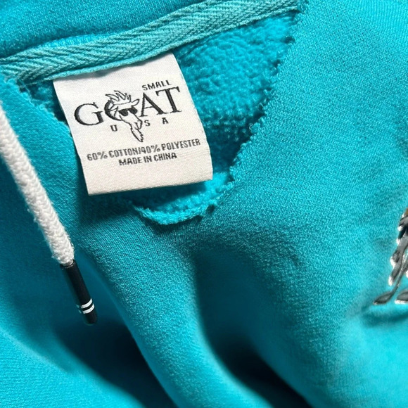Goat USA Pullover Turquoise Hoodie Size: Small - Picture 2 of 11
